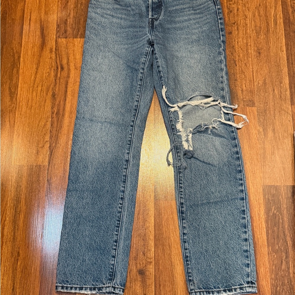 Levi's Straight Leg Distressed Blue Jeans